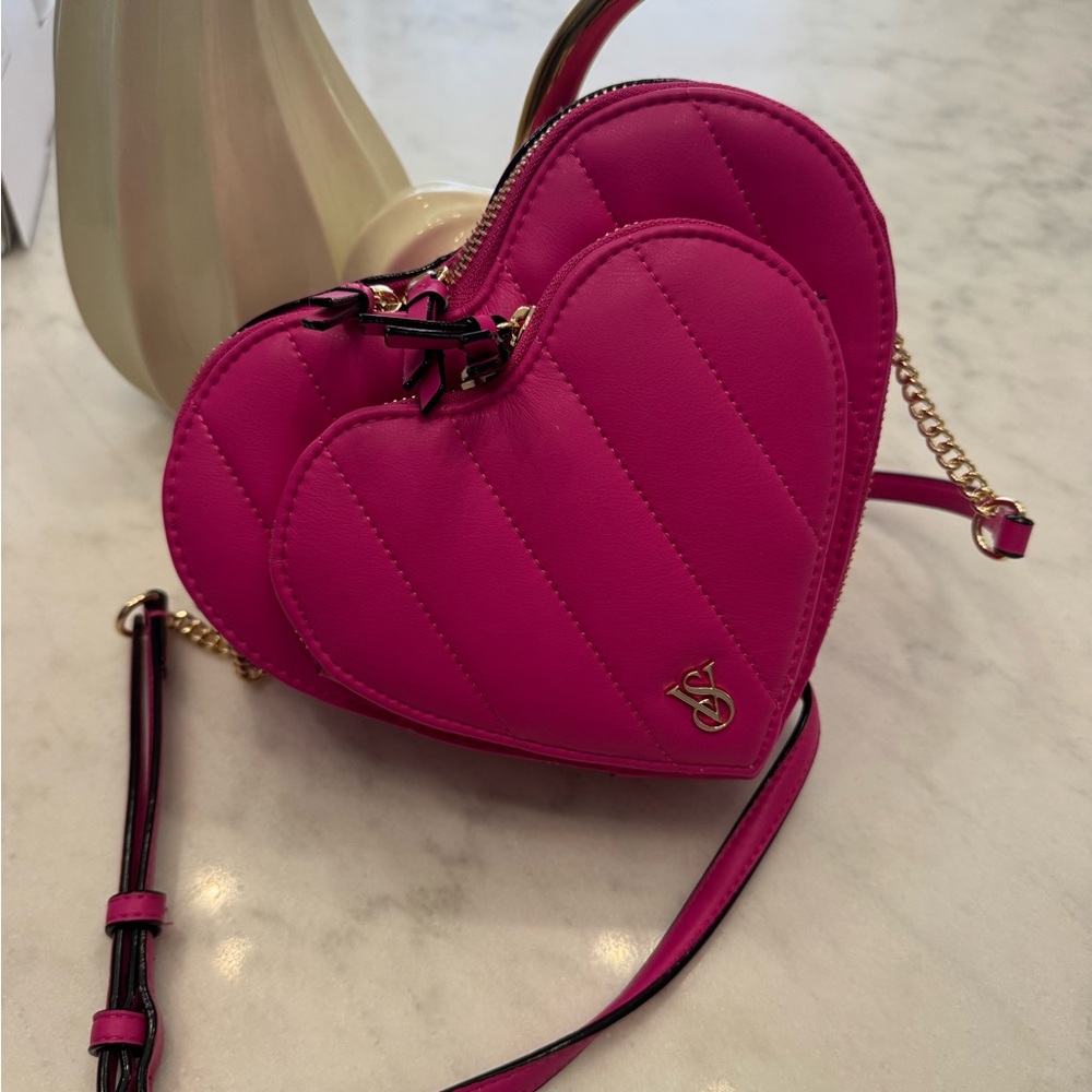 Victoria's Secret Fuchsia Heart Crossbody Bag